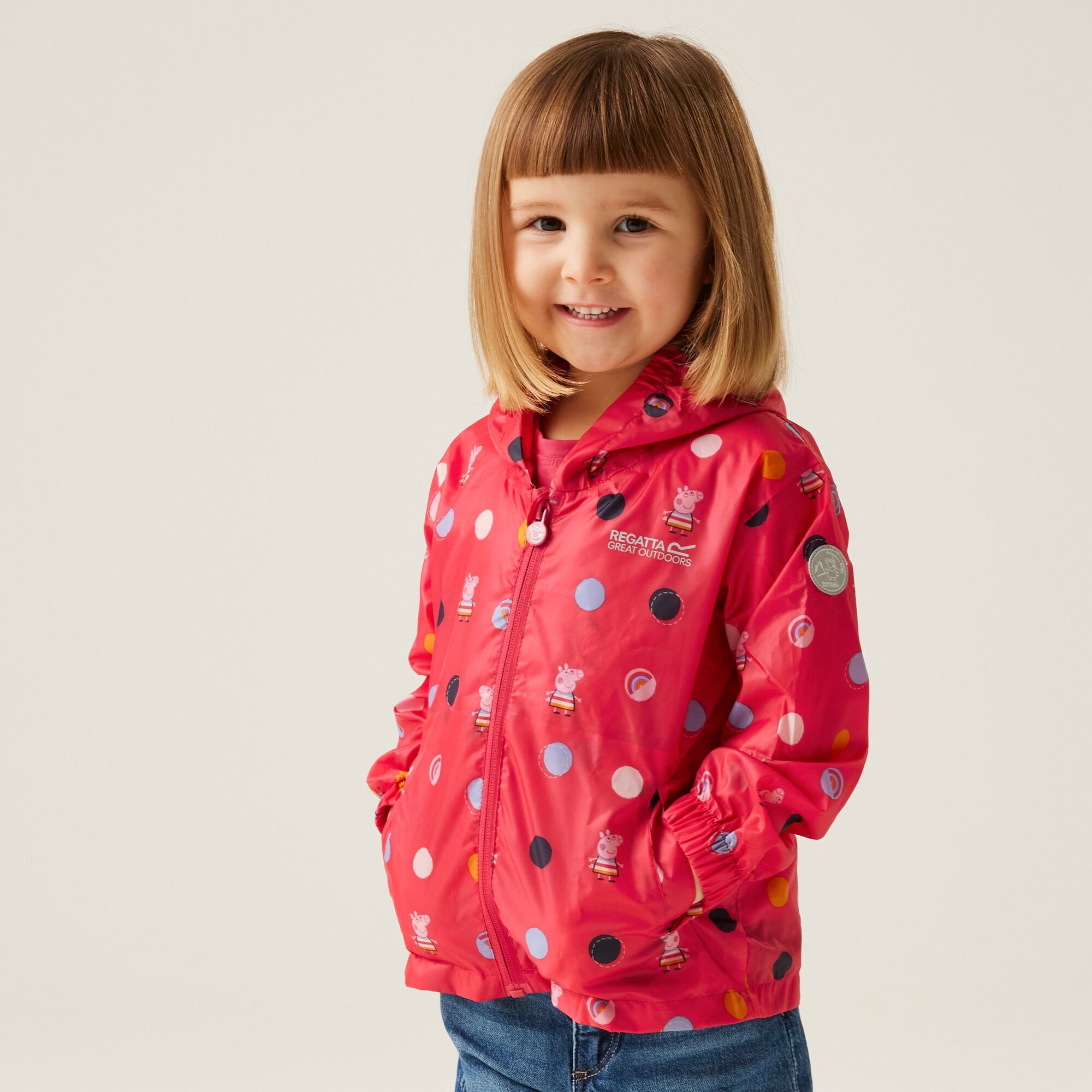 Regatta Dziecięca kurtka kieszonkowa Peppa Pack It Różowy