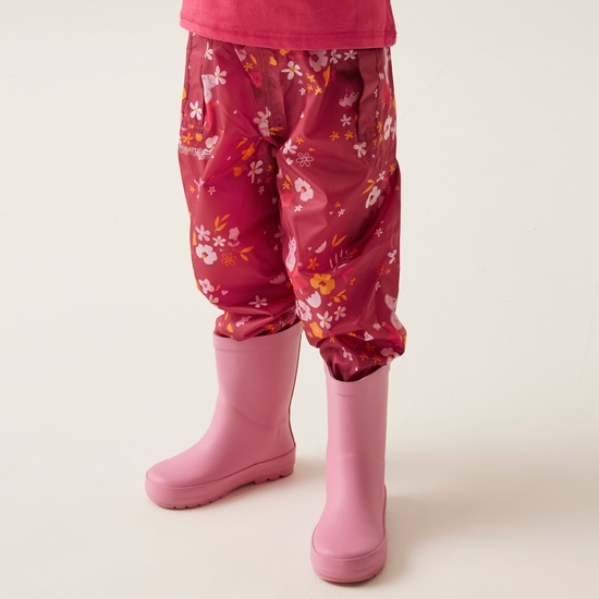 Kids' Peppa Pig Waterproof Pack-It Overtrousers Berry Pink