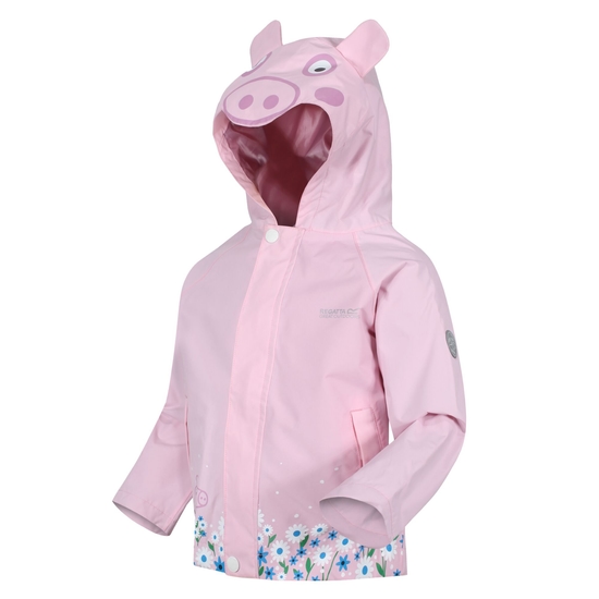 Veste Junior imperméable avec capuche animal et design Peppa Pig Rose