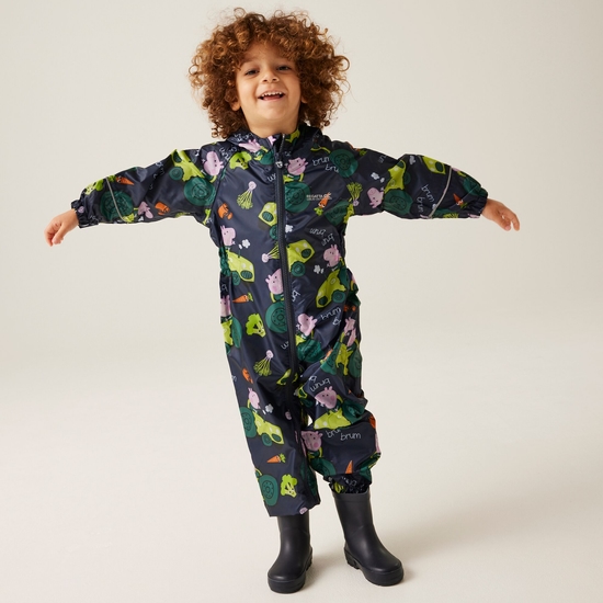 Kids' Peppa Pig Pobble Waterproof Puddle Suit Navy