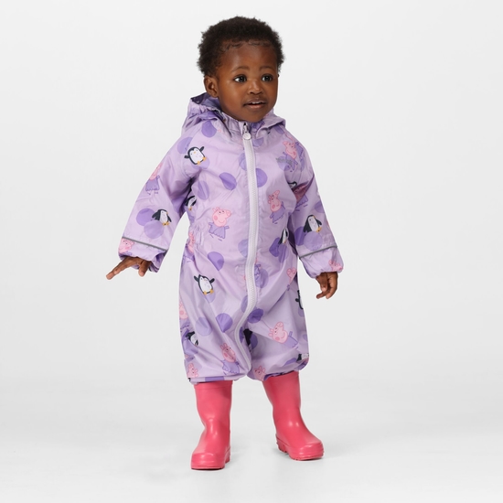 Combinaison Enfant imperméable et réfléchissante avec capuche et design Peppa Pig  Violet