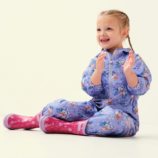 Combinaison Enfant imperméable et réfléchissante avec capuche et design Peppa Pig  Violet