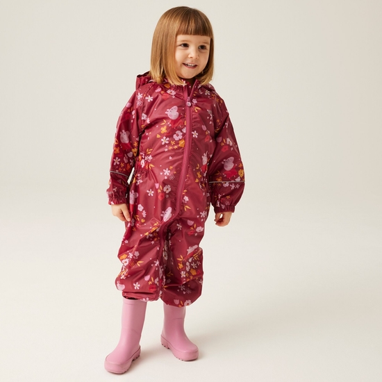 Kids' Peppa Pig Pobble Waterproof Puddle Suit Berry Pink