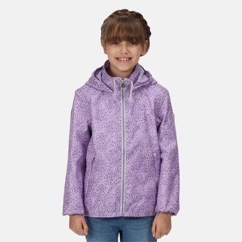 Kids' Catkin Waterproof Jacket Pastel Lilac Animal