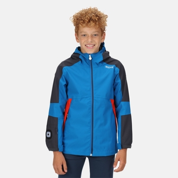Kids' Rayz Waterproof Jacket Imperial Blue India Grey