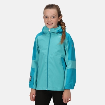 Kids' Rayz Waterproof Jacket Turquoise Enamel