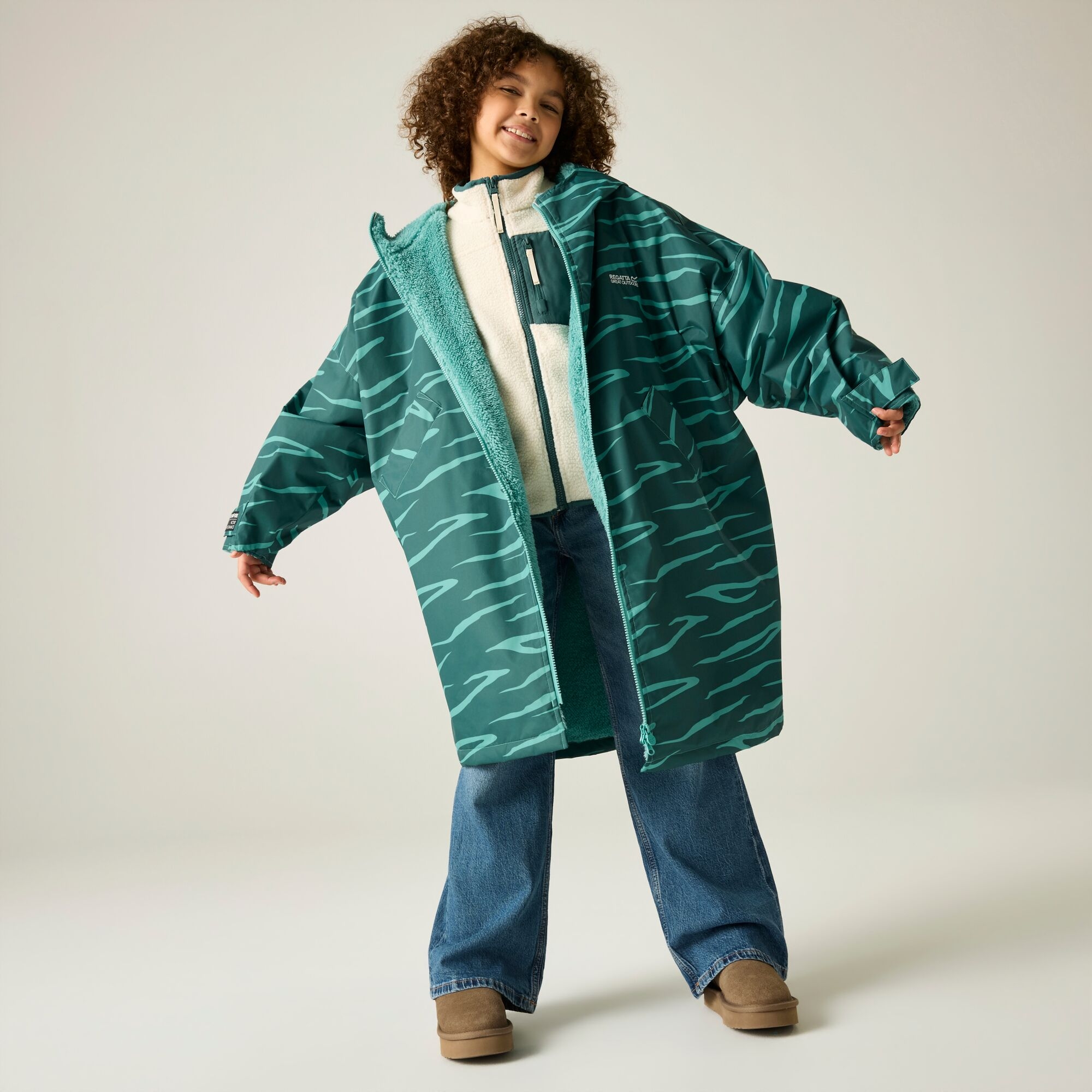 Regatta Junior Changing Robe Size: 9-13 Years Unisex Kids Green