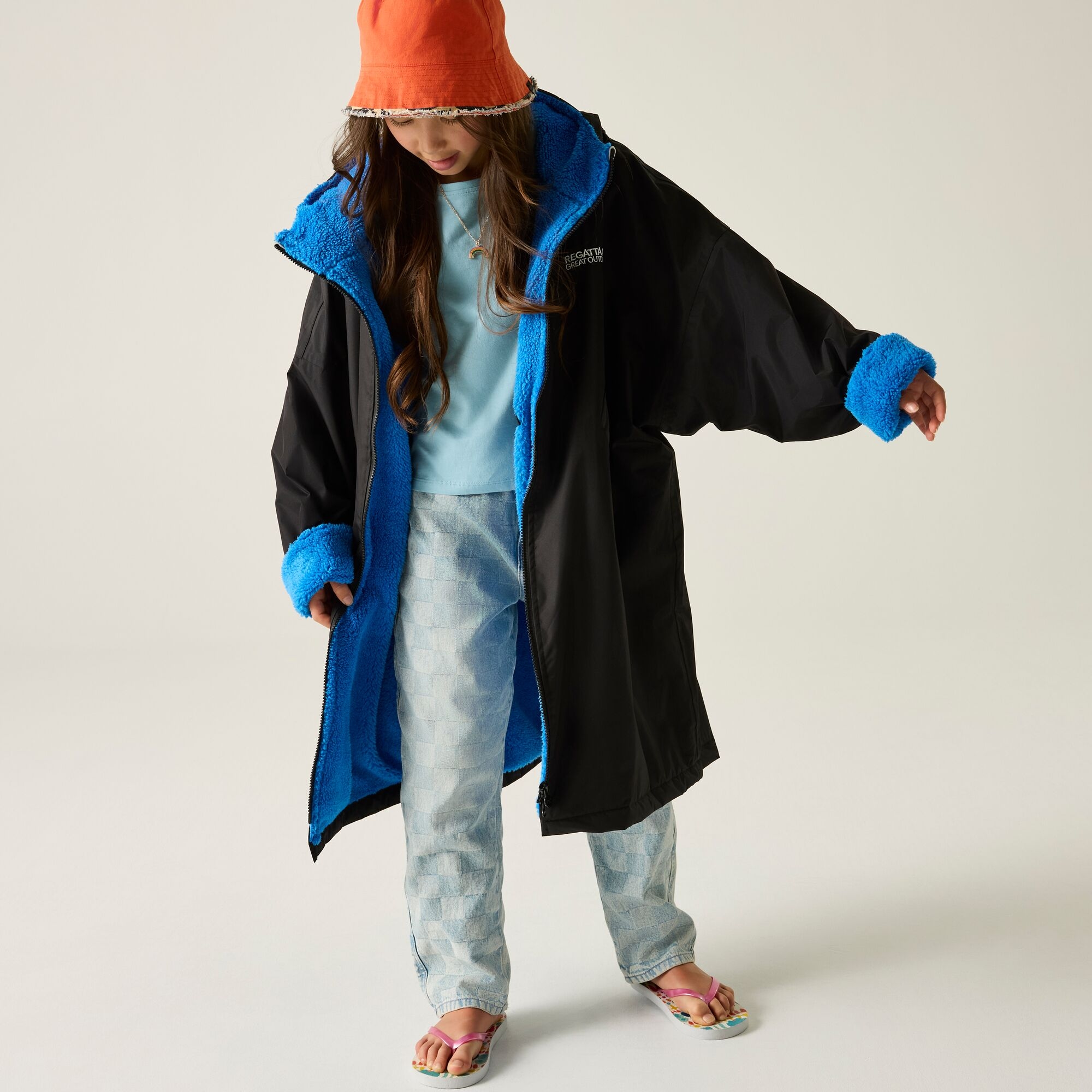 Regatta   Płaszcz do przebierania dziecięcy wodoodporny Changing Robe Czarny