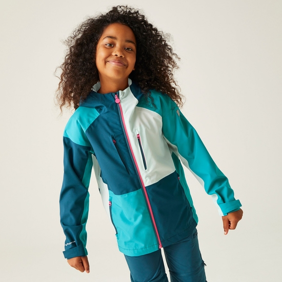 Kids' Highton V Waterproof Jacket  Moroccan Blue Tahoe Blue Bleached Aqua