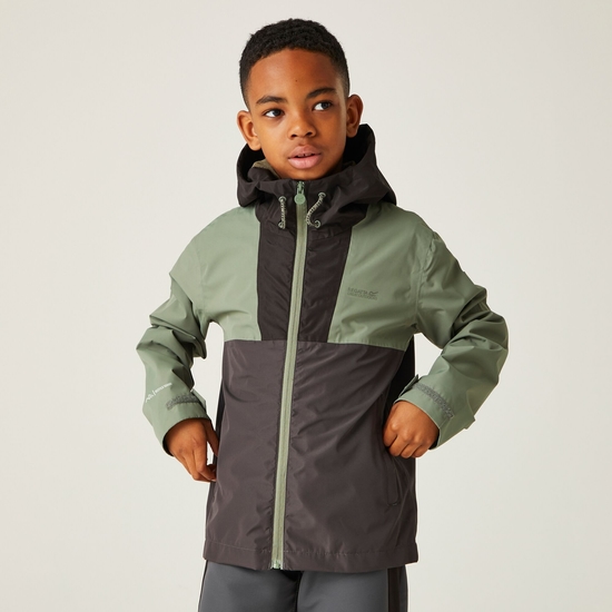 Kids' Hanleigh Waterproof Jacket Black Agave Green Ash