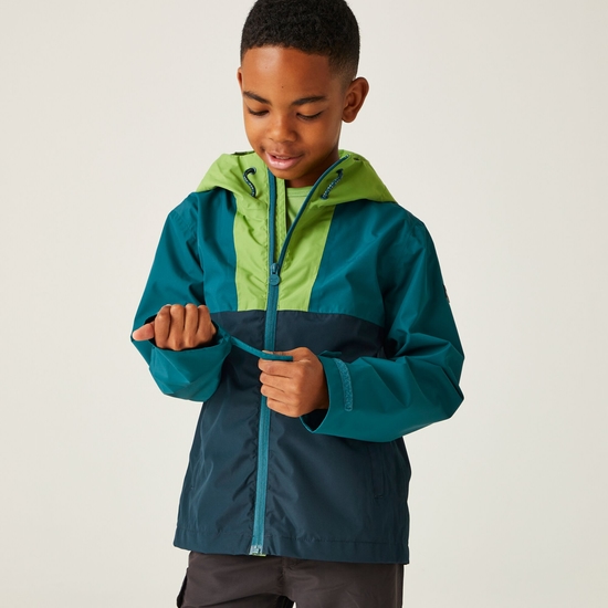 Kids' Hanleigh Waterproof Jacket Piquant Green Moroccan Blue Navy