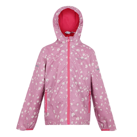 Lever II wasserdichte Jacke mit Aufdruck für Kinder Rosa