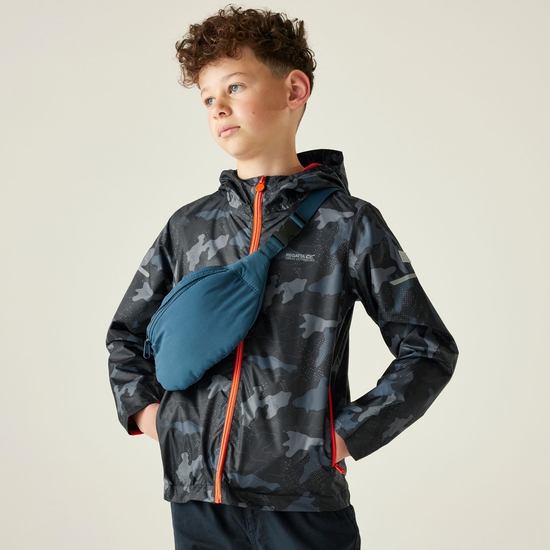 Lever II wasserdichte Jacke mit Aufdruck für Kinder Blau
