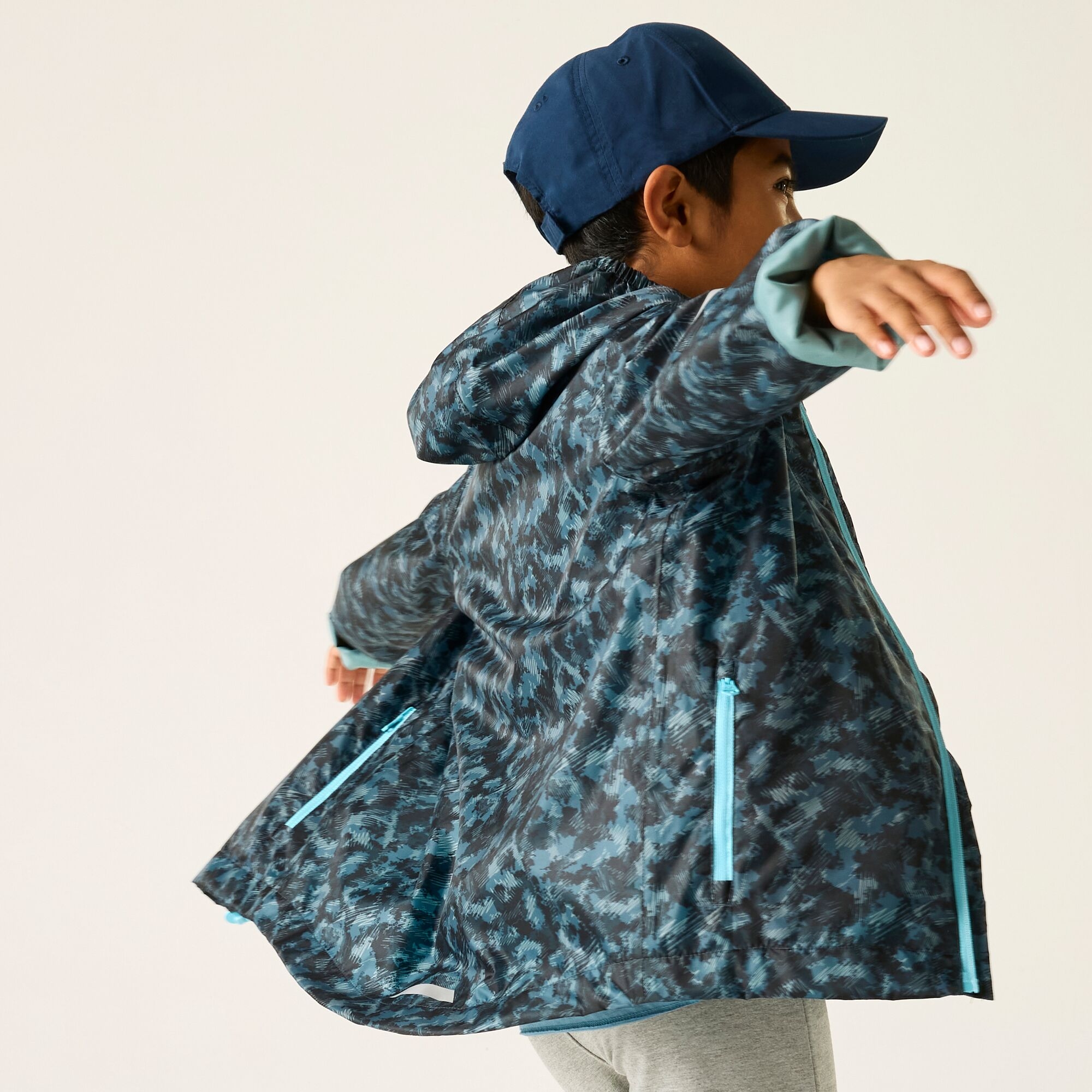 Regatta Regatta Kurtka dziecięca przeciwdeszczowa Printed Lever II Niebieski