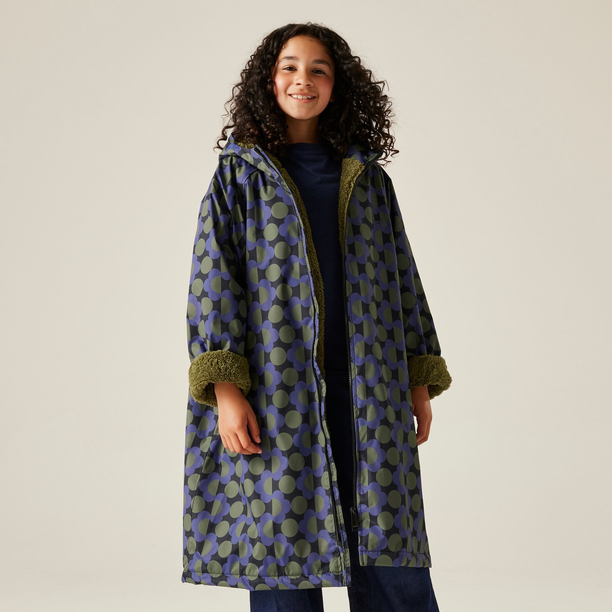 Regatta Orla Kiely Girls Changing Robe Size: 5-9 Years Unisex Kids Blue