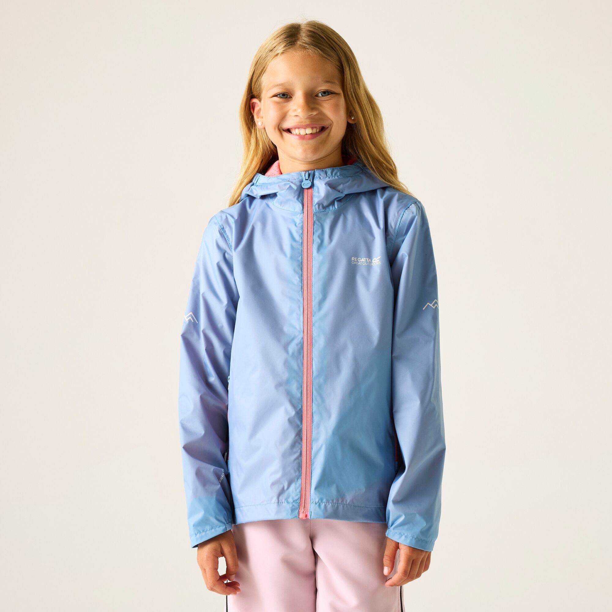 Regatta Unisex Light Blue Lever Hooded Waterproof Jacket In | : Size 15-16 Years - Image 4