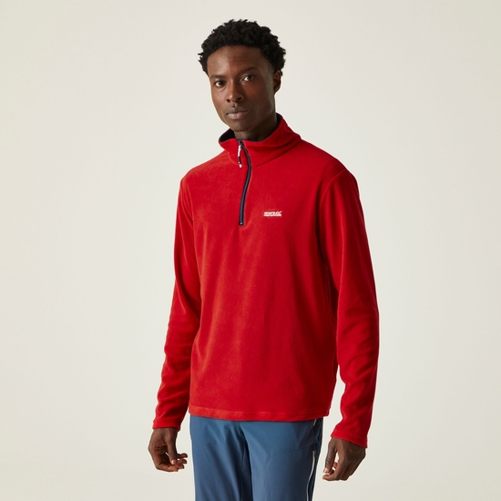 Men's Thompson Lightweight Half Zip Fleece Danger Red Navy