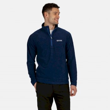 Men's Montes Lightweight Half Zip Mini Stripe Fleece Nautical Blue
