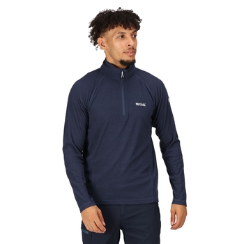 Men's Montes Lightweight Half Zip Mini Stripe Fleece Dark Denim