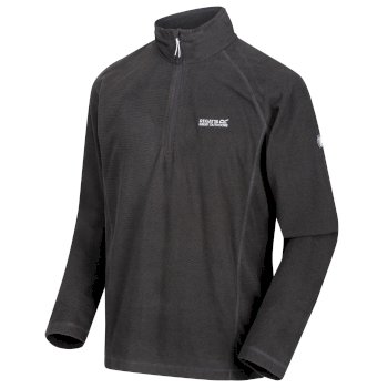 Men's Montes Lightweight Half Zip Mini Stripe Fleece Magnet Grey