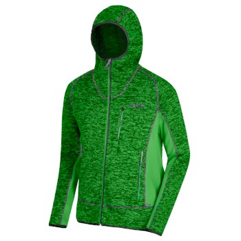 Men's Cartersville V Full Zip Knit Effect Hooded Fleece Fairway Green