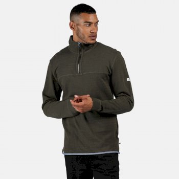 Men's Lauro Coolweave Half Zip Fleece Dark Khaki
