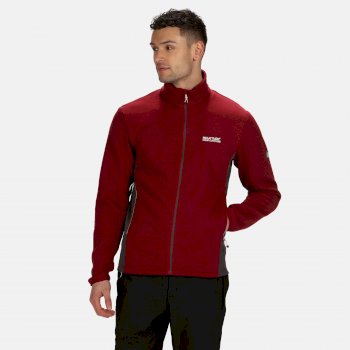 Men's Highton Stretch Lightweight Full Zip Fleece Delhi Red Magnet Grey