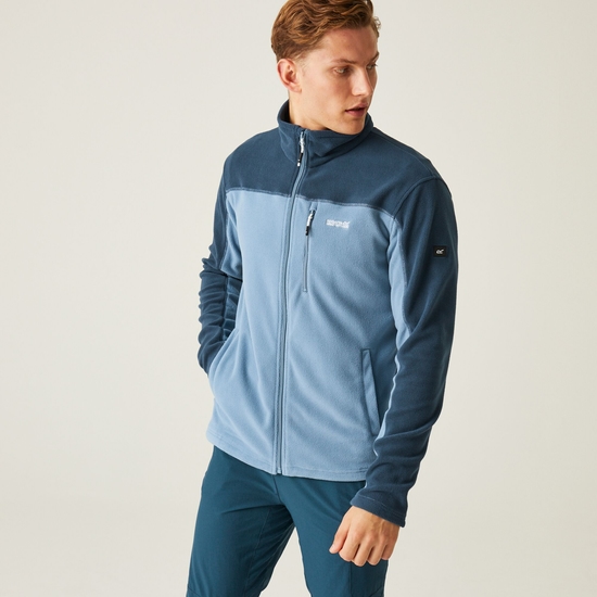 Men's Fellard Lightweight Full Zip Fleece Coronet Blue Moonlight Denim