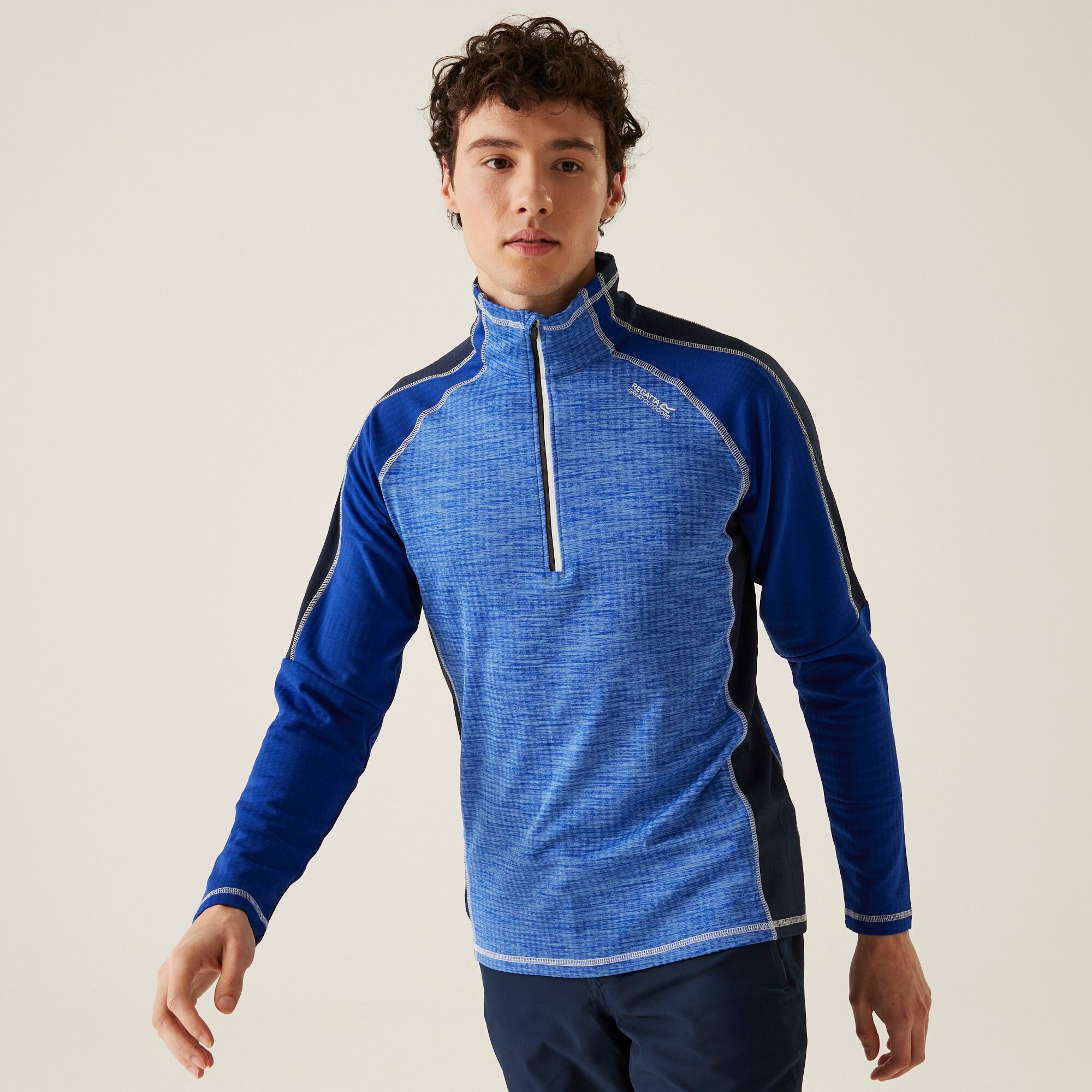 Regatta Męska Bluza Szybkoschnąca z Suwakiem Hepley Niebieski, Rozmiar: 5Xl