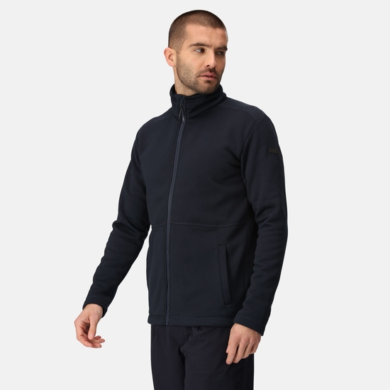 Men's Edley Full-Zip Fleece Navy Diagonal