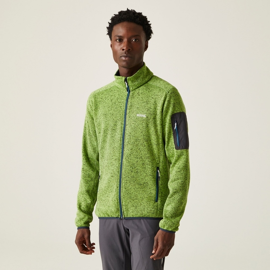 Men's Newhill Full Zip Fleece Piquant Green Moroccan Blue Navy