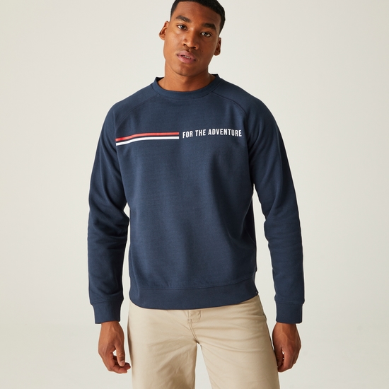 Nithsdale Homme Sweat-shirt à col rond Marin