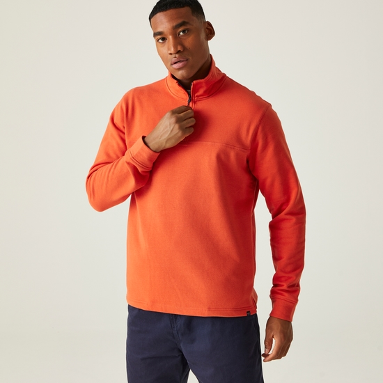 Agilno Homme Sweat-shirt demi-zippé Orange