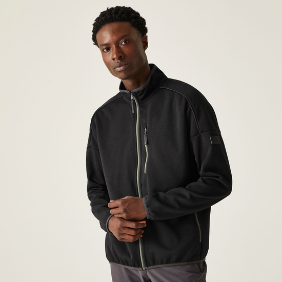 Men's Kames Full Zip Fleece Black Marl Agave Green