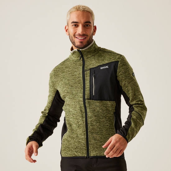 Men's Baslinn Full Zip Fleece Nephrite Green Marl Black