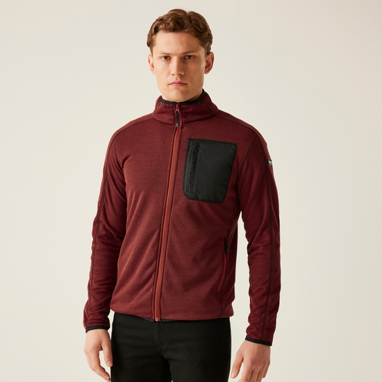Men's Kitom Full Zip Fleece Red Ochre Marl