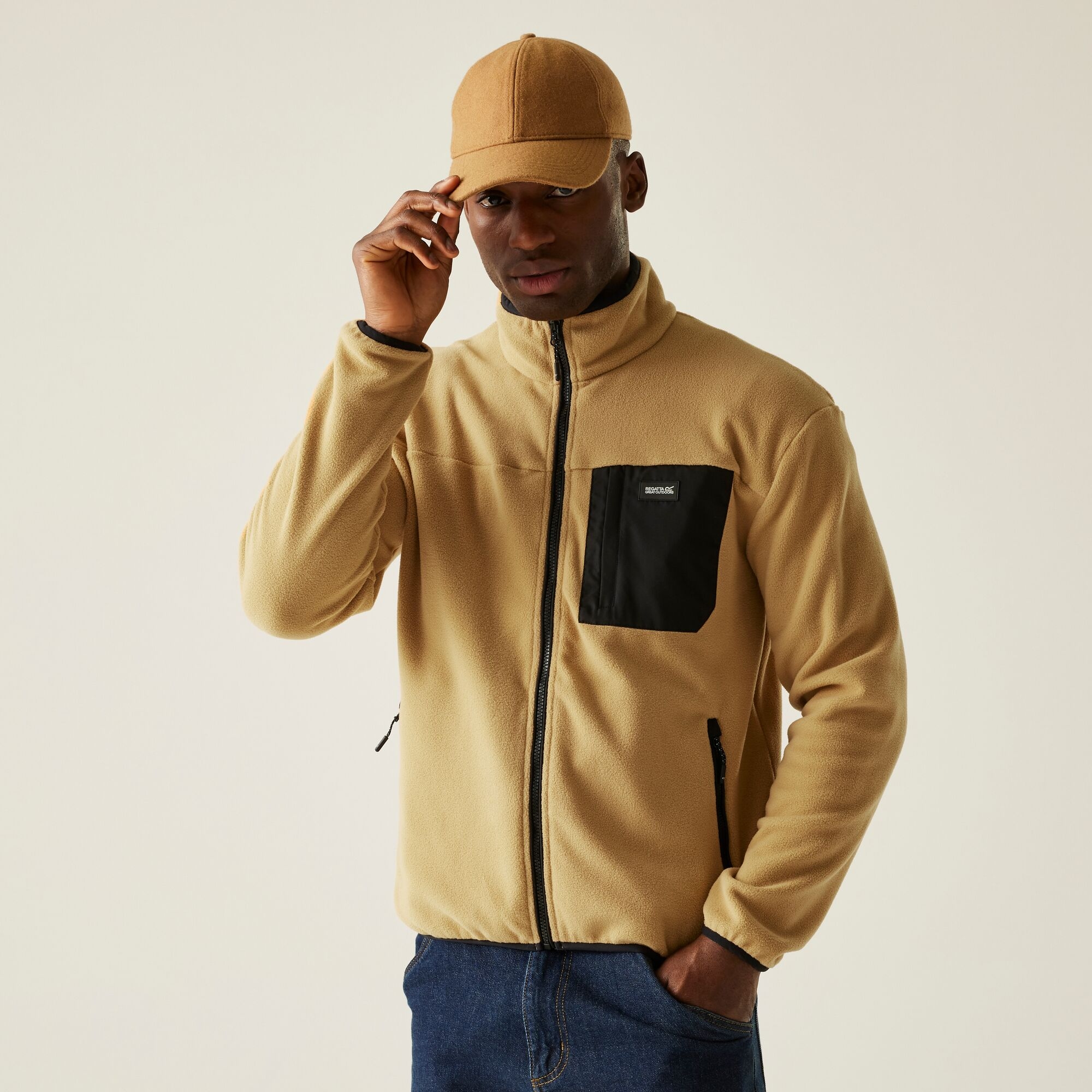Regatta Men's Lightweight Frankie Full Zip Fleece Beige, Size: S
