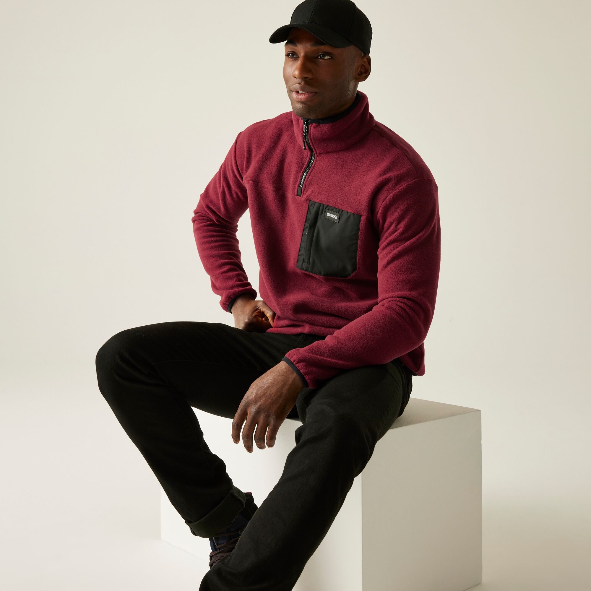 Regatta Polar męski z suwakiem 1/2 Frankie Burgundowy