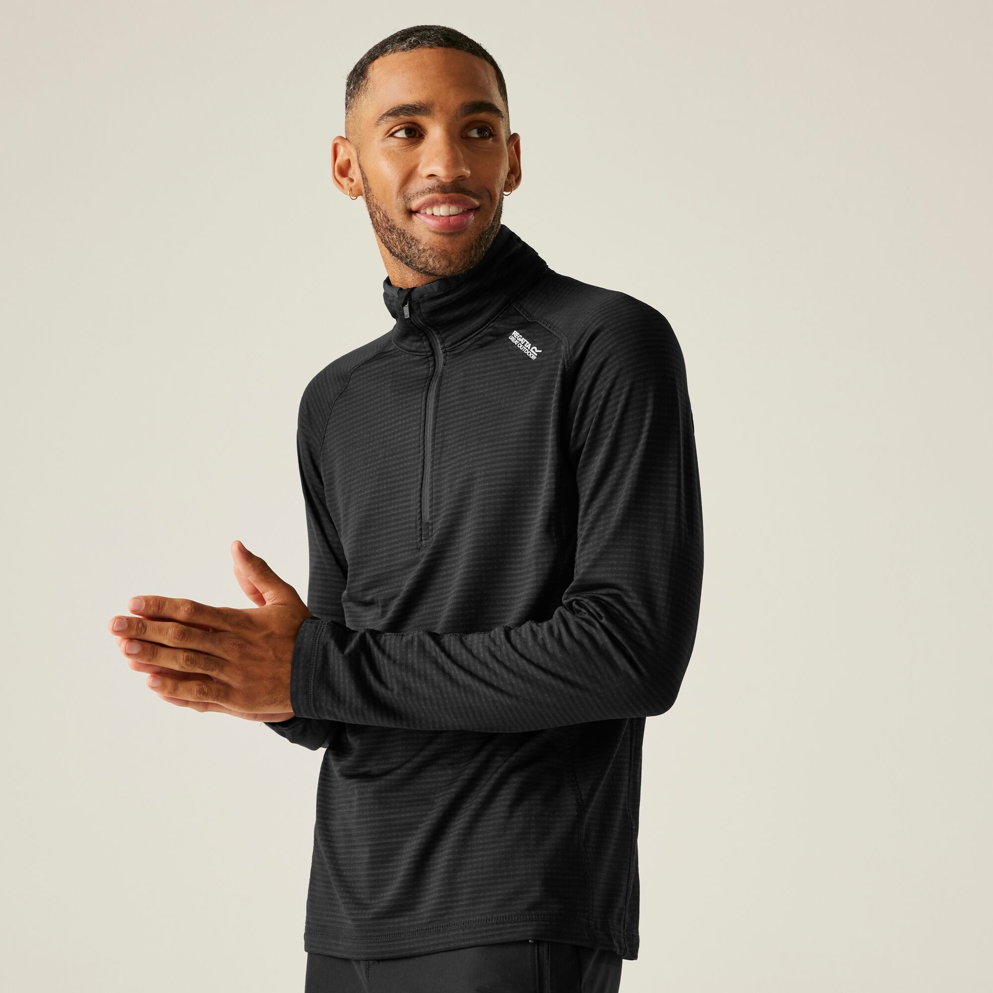 Regatta Polar męski z suwakiem 1/2 Yonder II Czarny