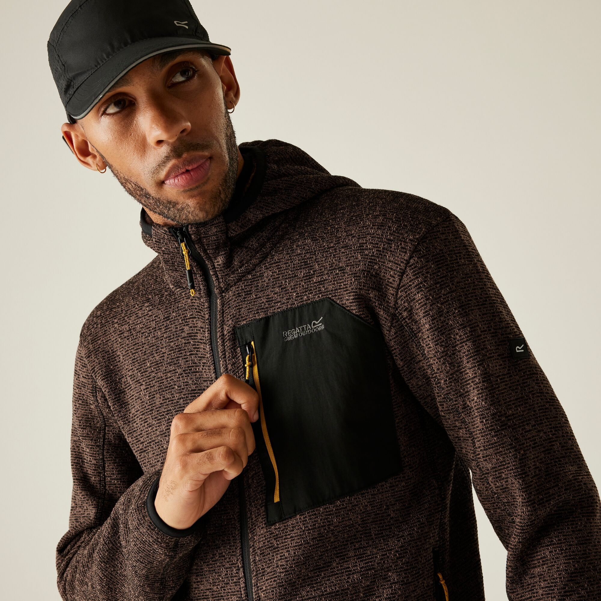 Regatta Hooded Newhill Fleece Size: Xl Men's Brown
