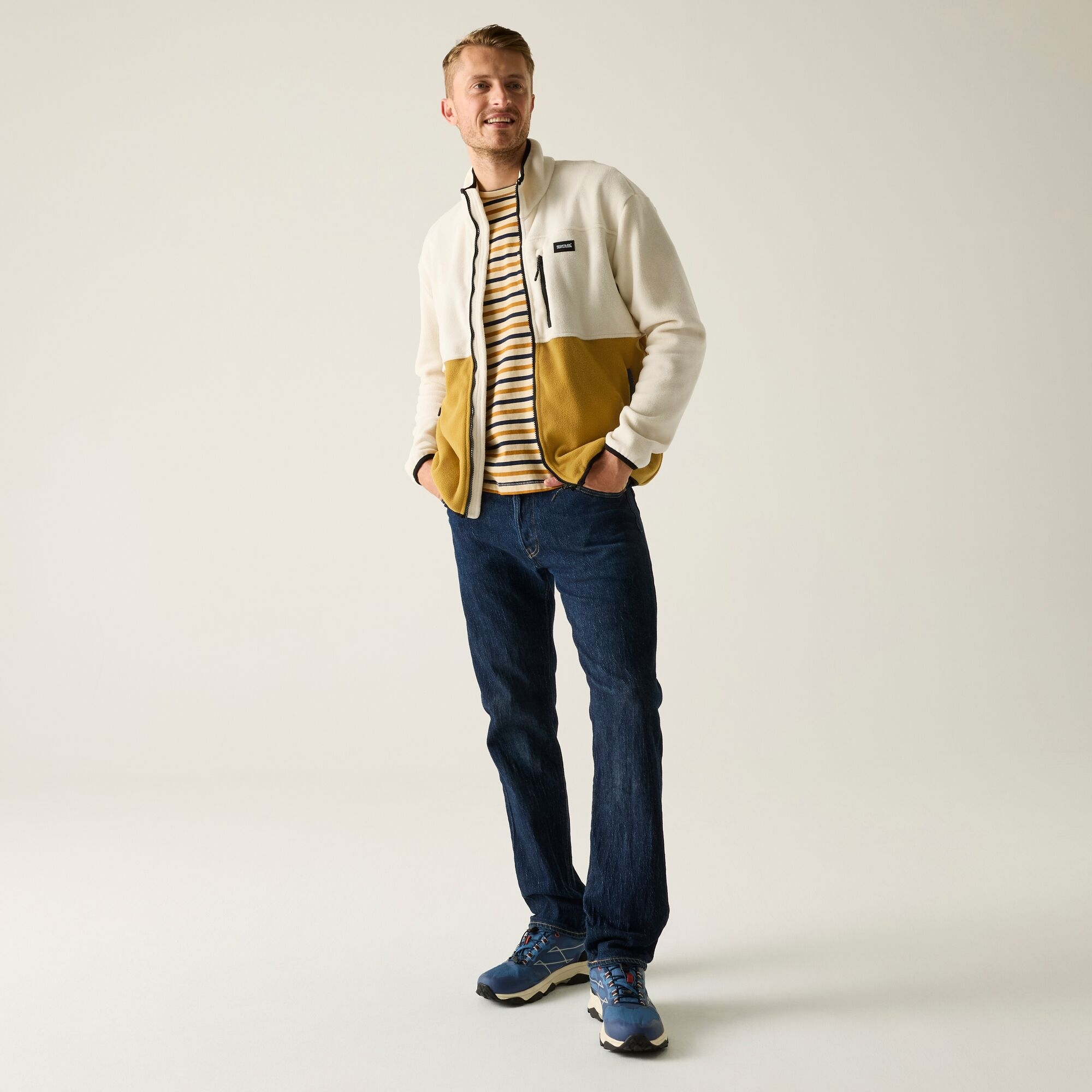 Regatta   Polar męski rozsuwany Frankie Colour Block Beżowe