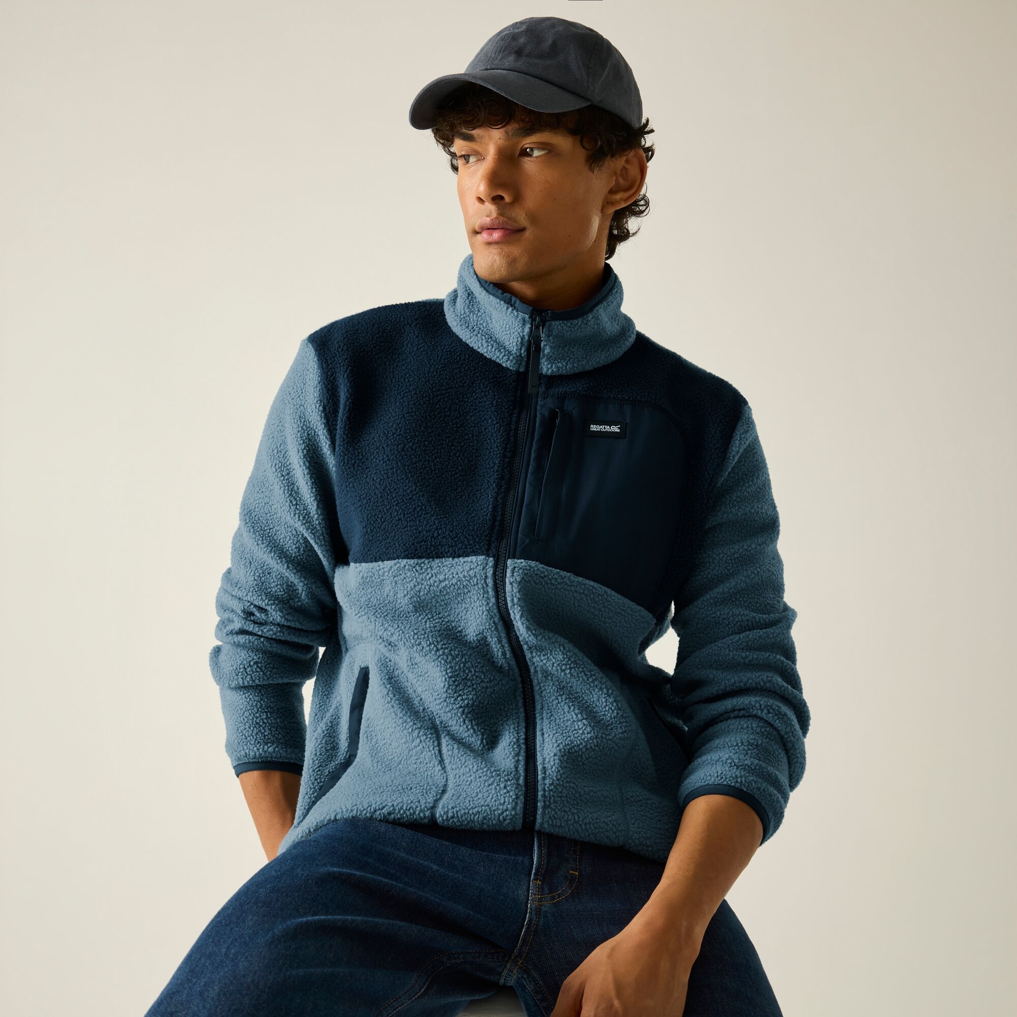 Regatta   Polar męski rozsuwany Frankie Borg Colour Block Niebieski