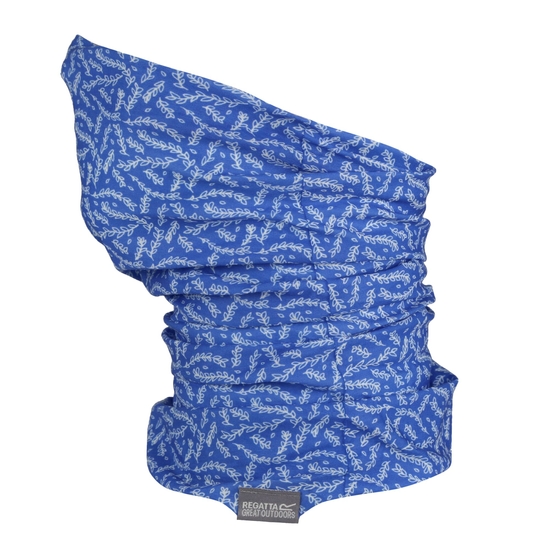 Unisex Printed Multitube Scarf Mask Sonic Blue Leaf Print