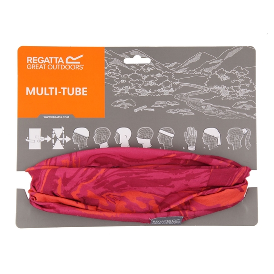 Tour de cou stretch extensible avec masque imprimé Multitube  Rose