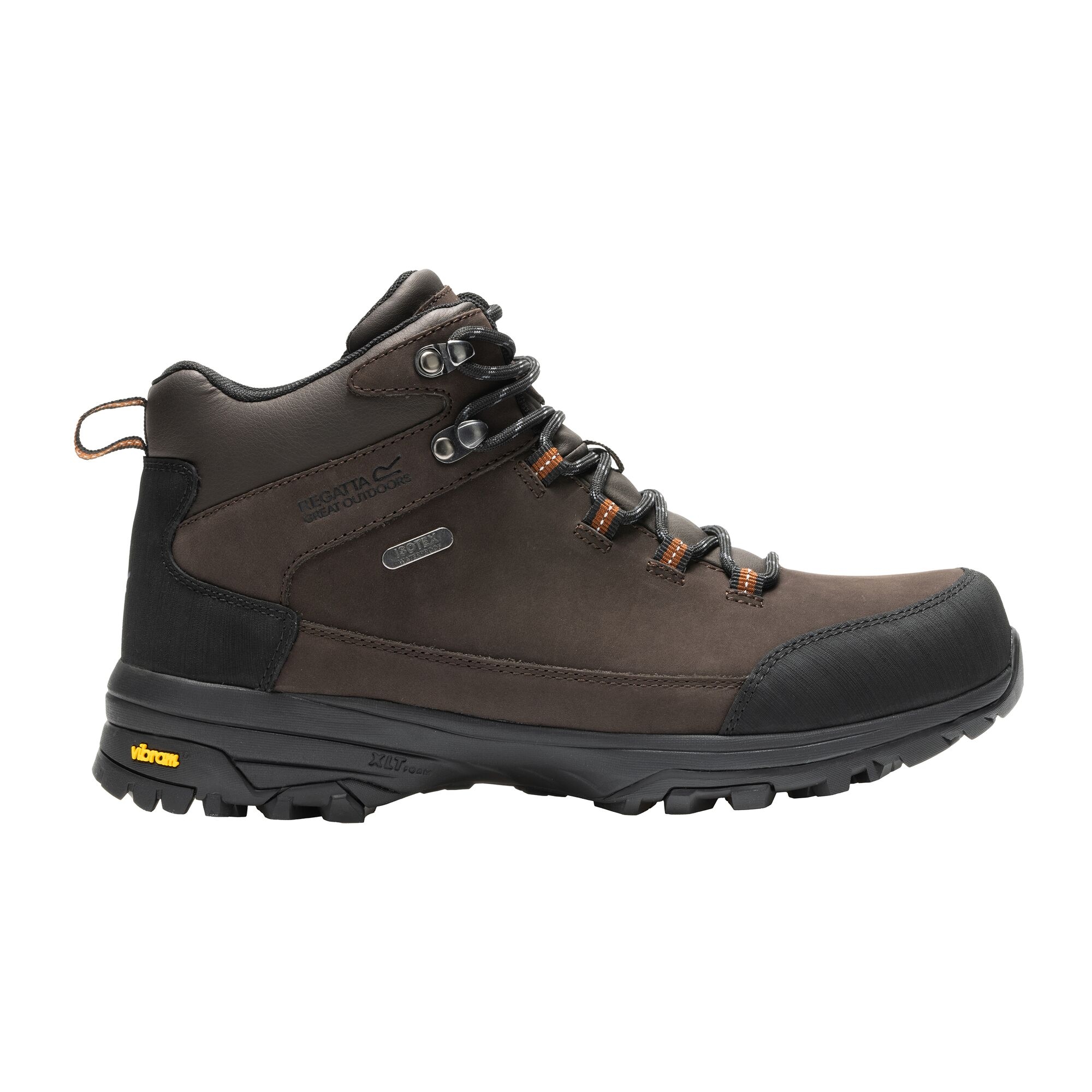 Regatta Buty męskie trekkingowe wysokie z membraną Burrell Leather II Vibram Brązowy