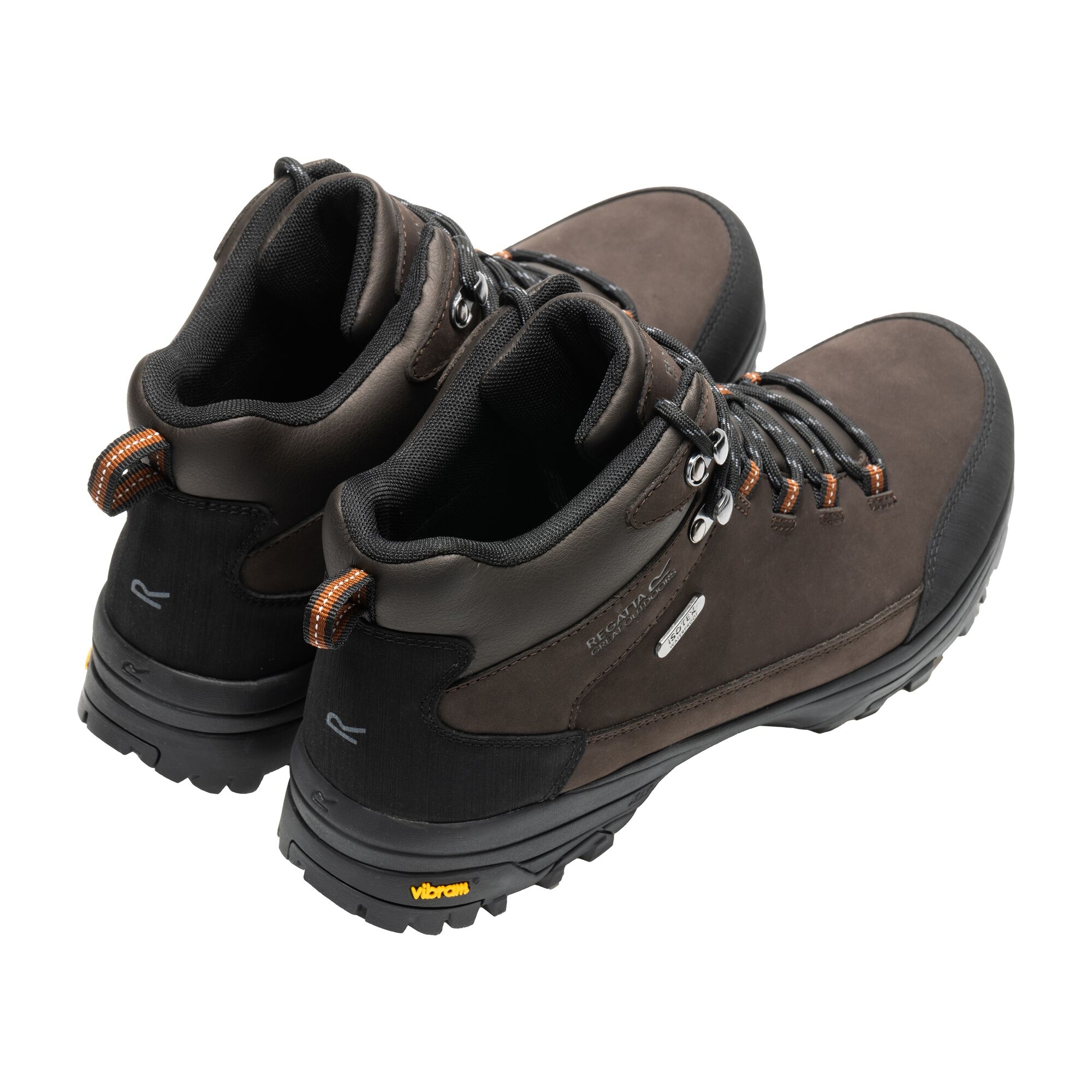 Regatta   Buty męskie trekkingowe wysokie z membraną Burrell Leather II Vibram Brązowy
