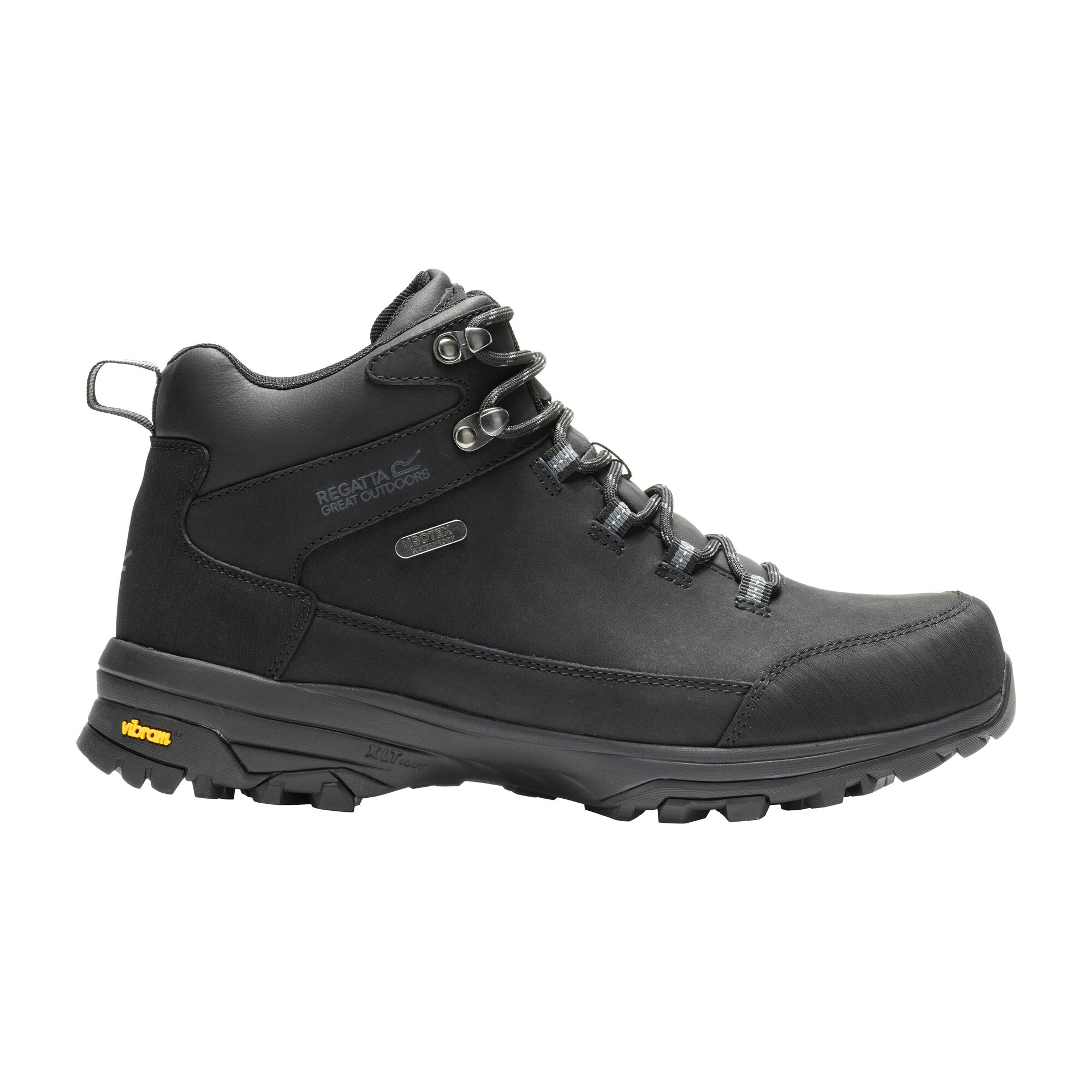 Regatta Men's Burrell Leather Walking Boots - Black UK Size 10