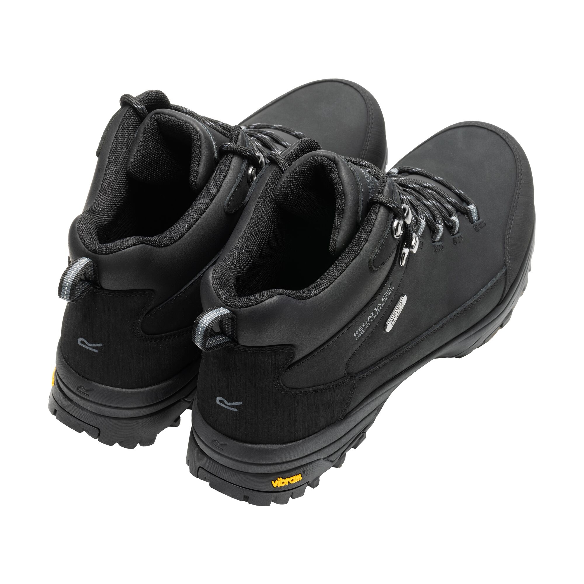 Regatta   Buty męskie trekkingowe wysokie z membraną Burrell Leather II Vibram Czarny