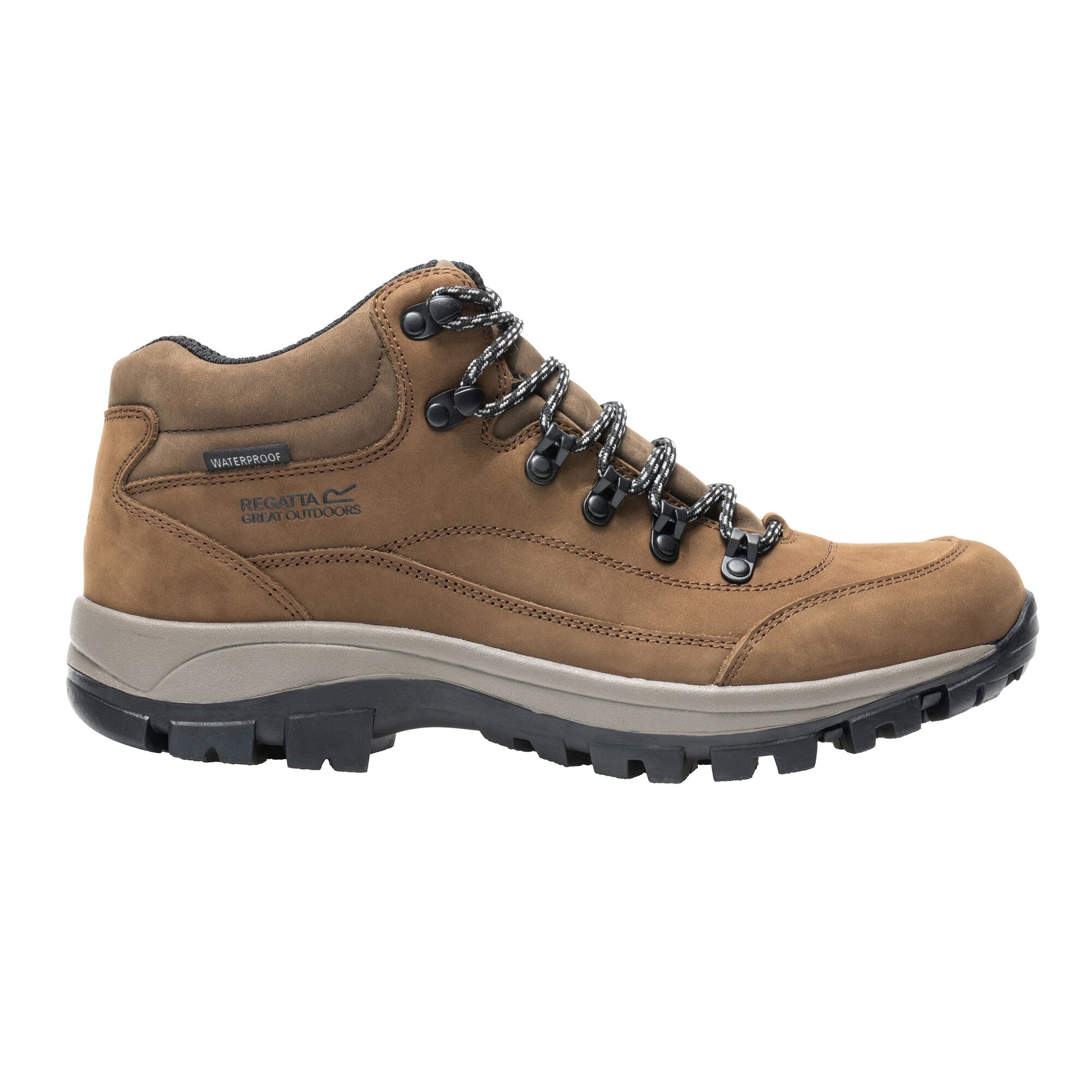 Regatta   Buty męskie trekkingowe z membraną Bayton Leather Mid Brązowy