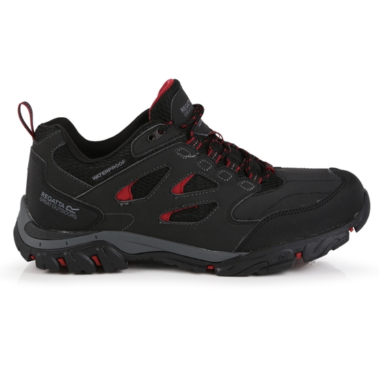Men's Holcombe Waterproof Low Walking Shoes Ash Rio Red
